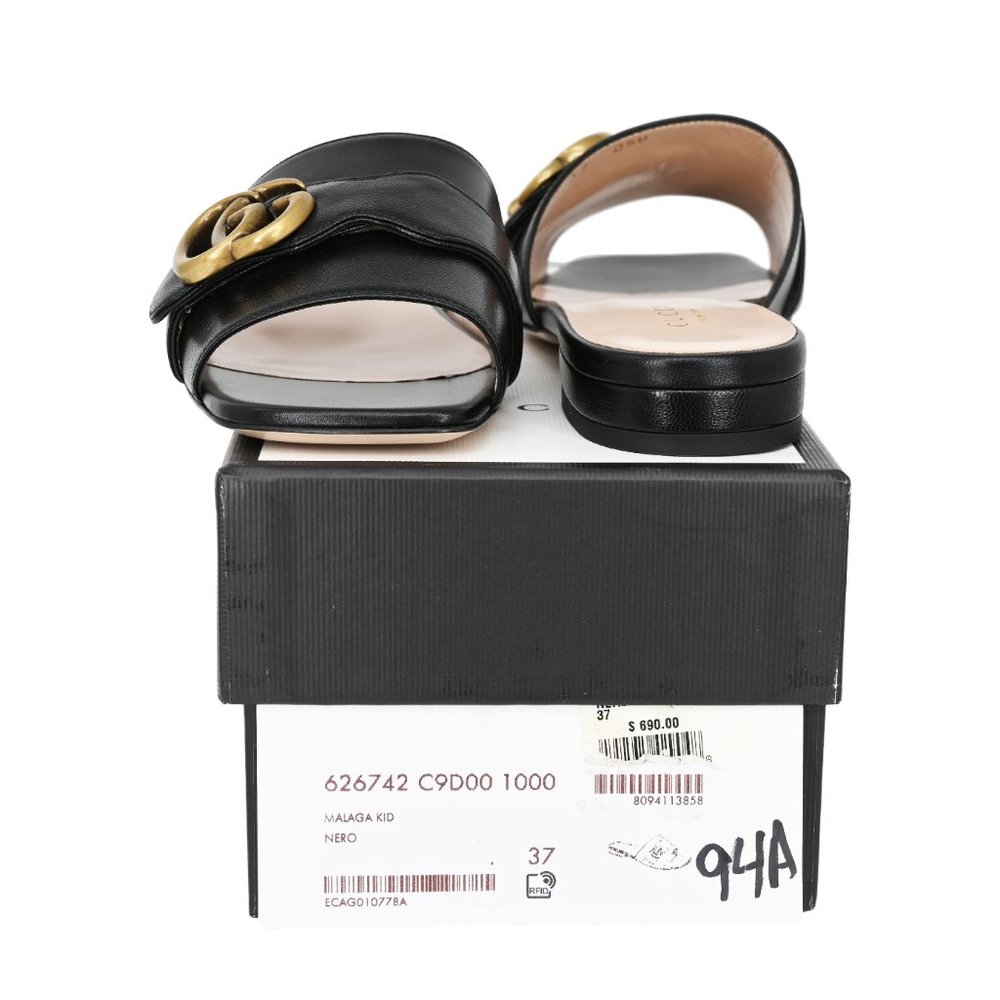 Gucci 626742 GG Marmont Leather Slide Sandals - Picture 7 of 14
